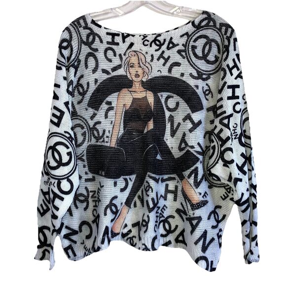 FREE FOR HUMAN MADE IN ITALY sz M / L French Designer Inspired Knit Top - Picture 1 of 6